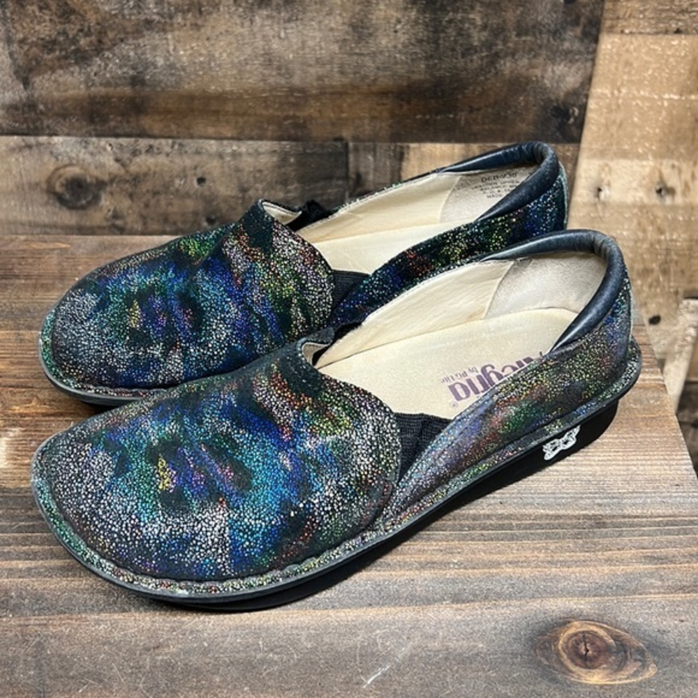 Alegria Shiny Multi Color Comfort Shoes DEB-730 Leather Women's Size 38 US 8-8.5